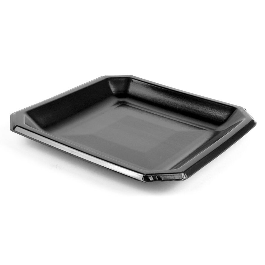 Genpak SQ09 9" Black Laminated Premium Square Foam Plate 400 / Case