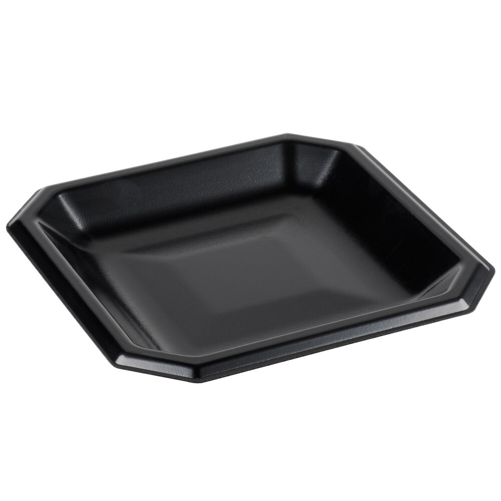 Genpak SQ09 9" Black Laminated Premium Square Foam Plate 400 / Case