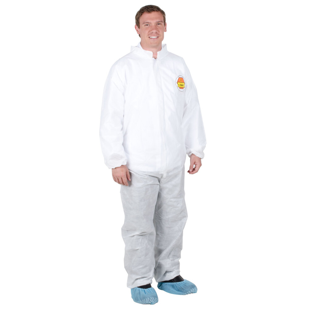 Premium White Disposable Polypropylene Coveralls XXL