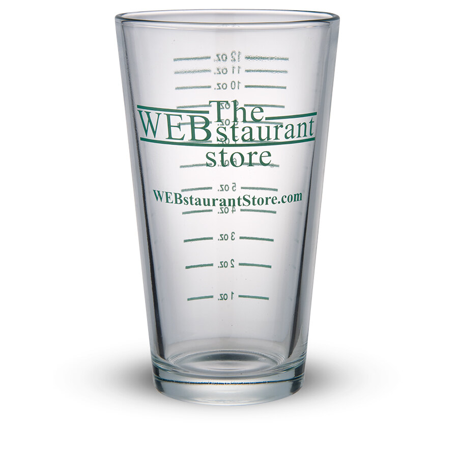 16 oz. Mixing Glass with WebstaurantStore Logo