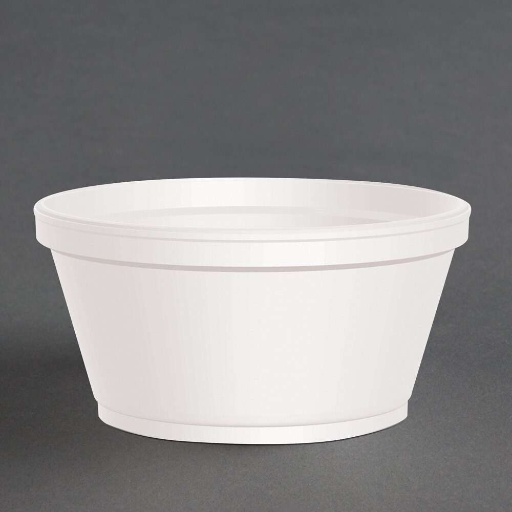 Dart Solo 8SJ20 8 oz. Extra Squat White Foam Food Bowl 50 / Pack