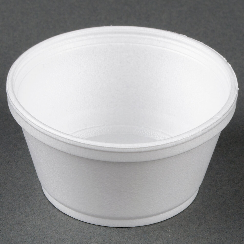 Dart Solo 8SJ20 8 oz. Extra Squat White Foam Food Bowl 50 / Pack