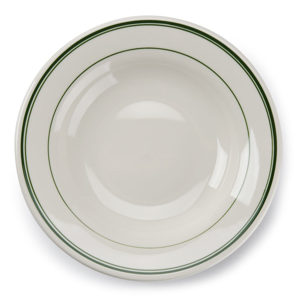 Tuxton TGB003 9 oz. Wide Rim China Green Bay Soup / Pasta Bowl 24/Case