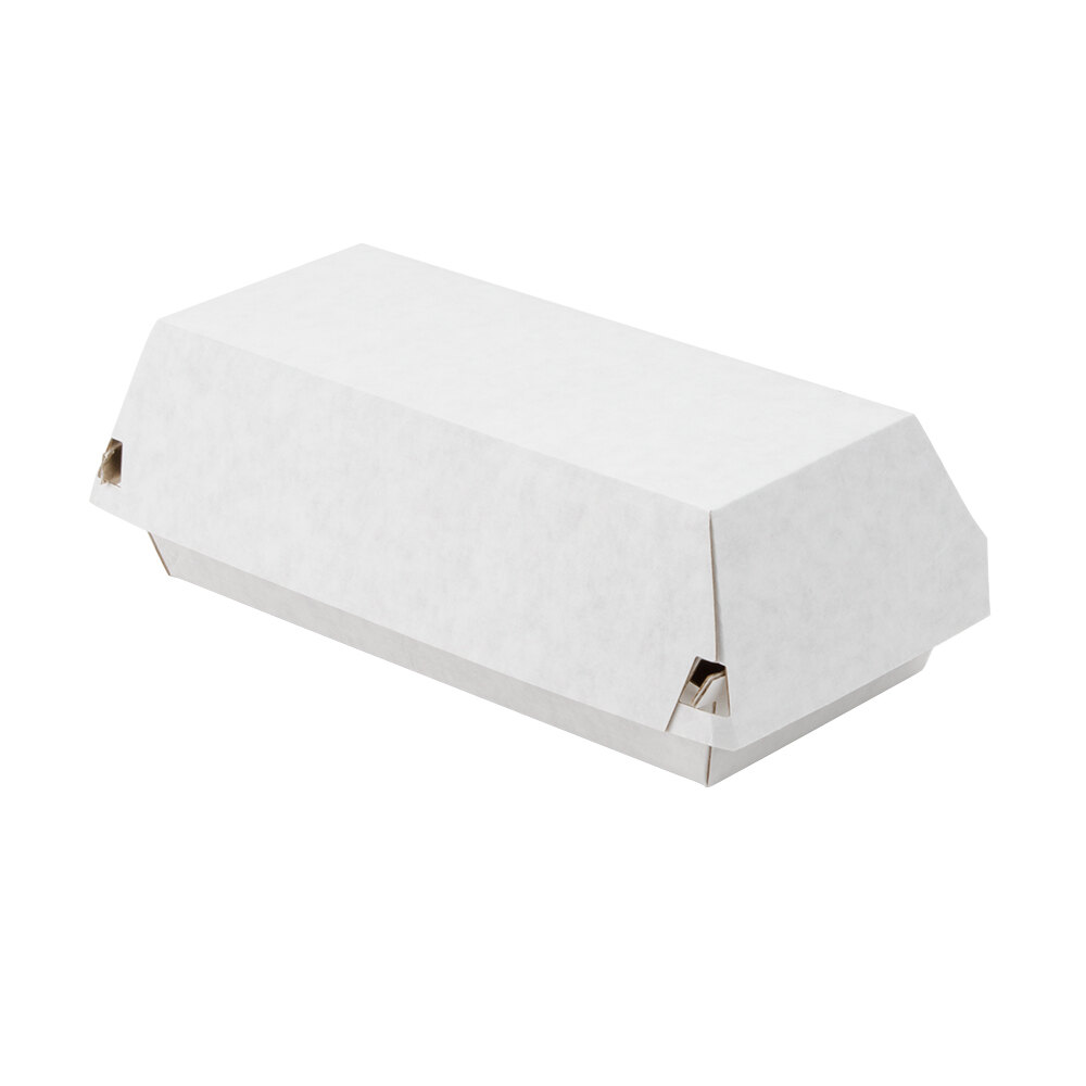 Sub Sandwich Corrugated Clamshell TakeOut Box 420 / Case 7 3/4" x 3