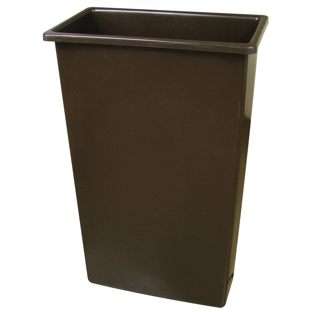 Continental 8322BN 23 Gallon Wall Hugger Brown Trash Can