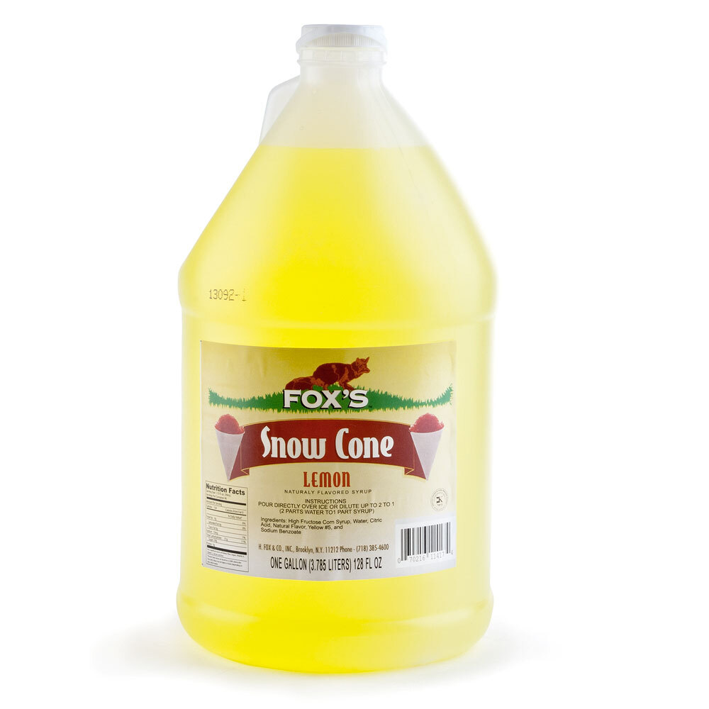 Fox's Lemon Snow Cone Syrup 1 Gallon