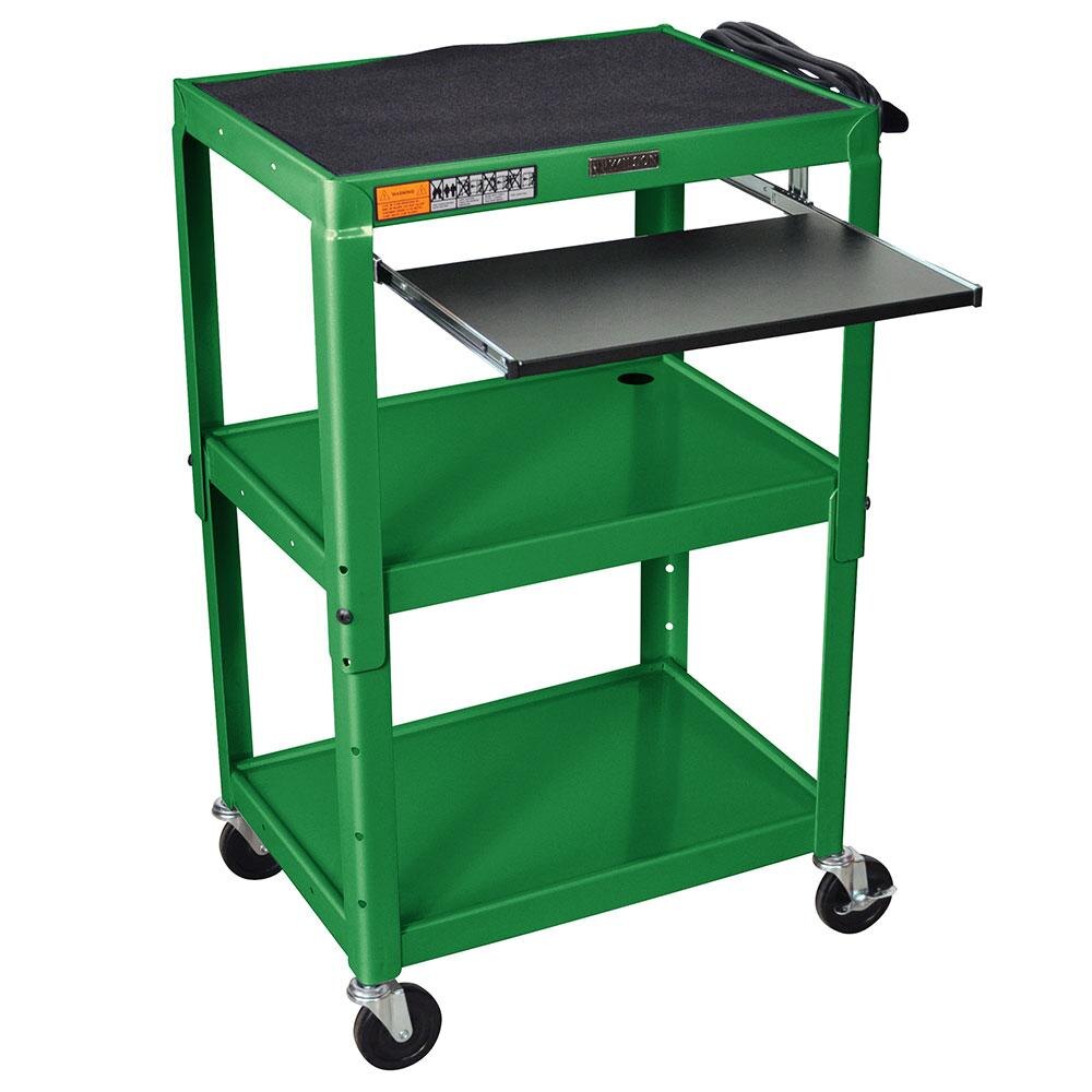Luxor / H. Wilson AVJ42KBGN Green Mobile Computer Cart / Workstation