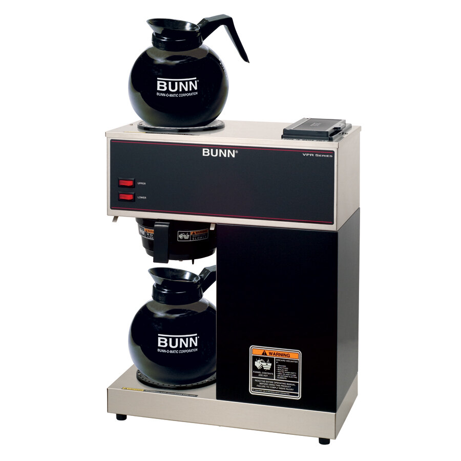 Bunn VPR Black 12 Cup Pourover Coffee Brewer with 1 Upper and 1 Lower
