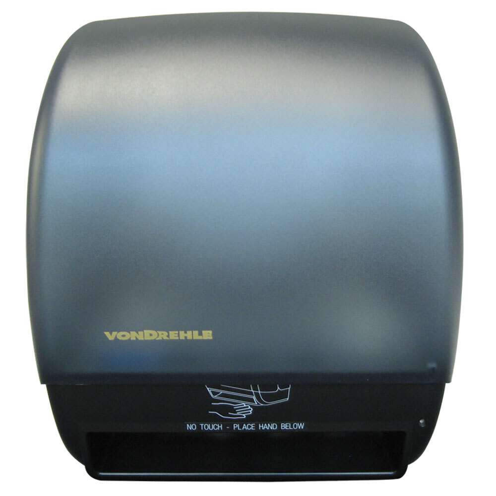 VonDrehle 2245 Black Hands Free Paper Roll Towel Dispenser with Motion Sensor