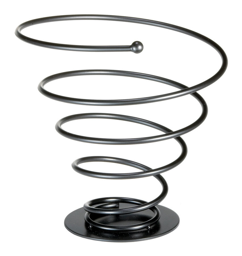 Tablecraft 8175BK 8 1/2" x 7 3/4" Large Black Spiral Wire Cone Basket