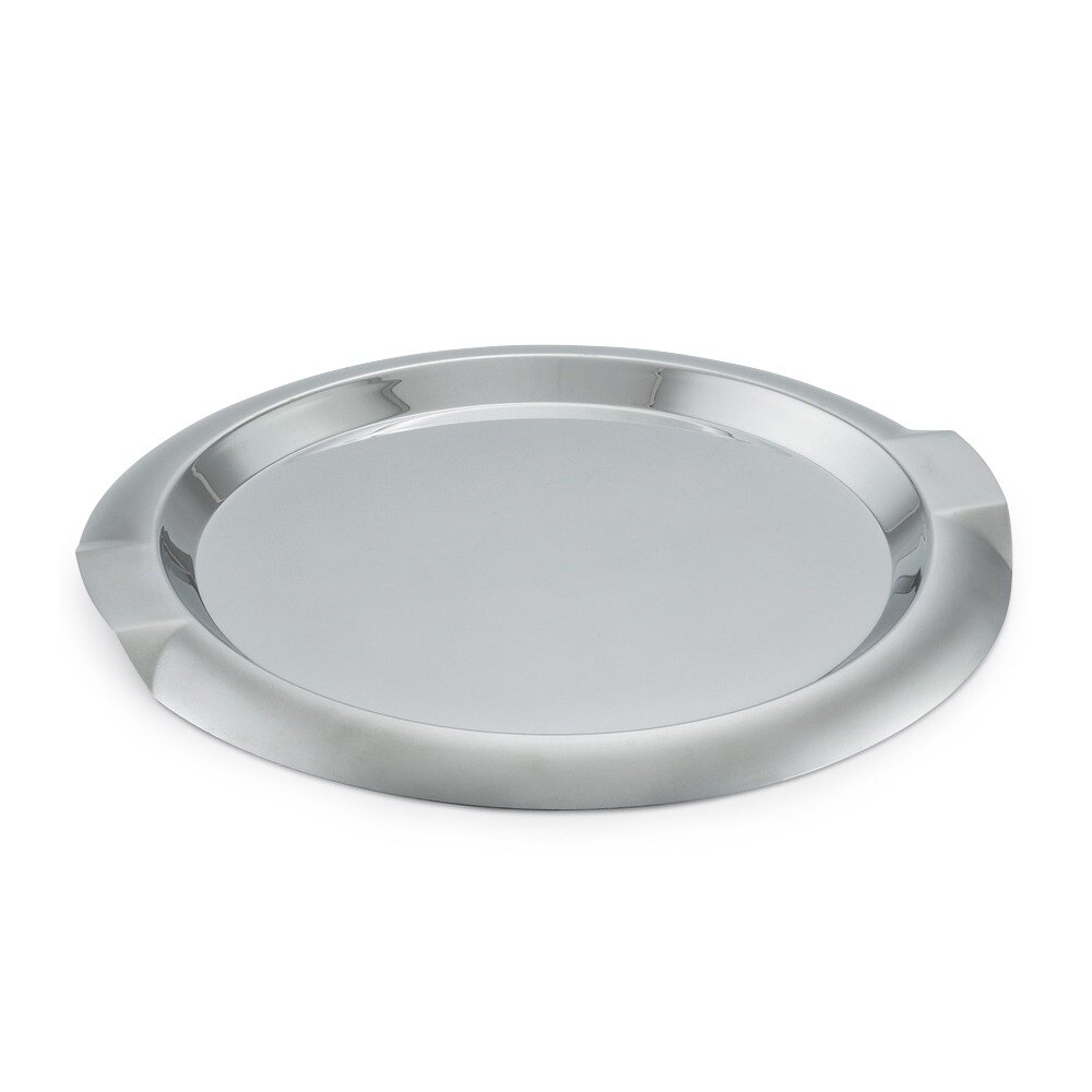 Vollrath 82098 Round Stainless Steel Serving Tray with Handles 16"