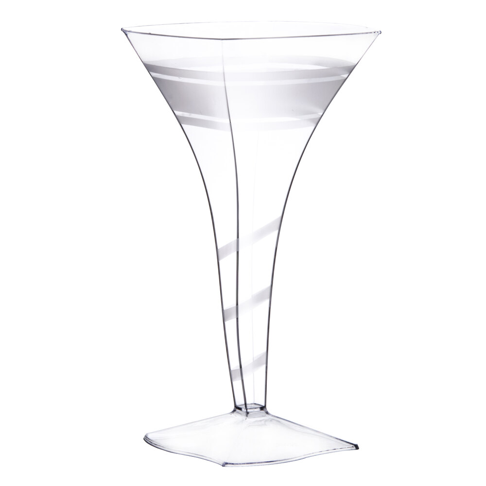 Fineline Wavetrends 1209 Clear Plastic 8 oz. Martini Glass 6 / Pack