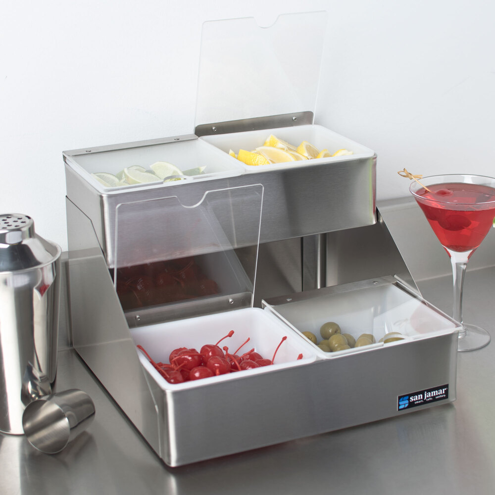 San Jamar B4704INL Two Tier Condiment Bin 4 Qt. Capacity