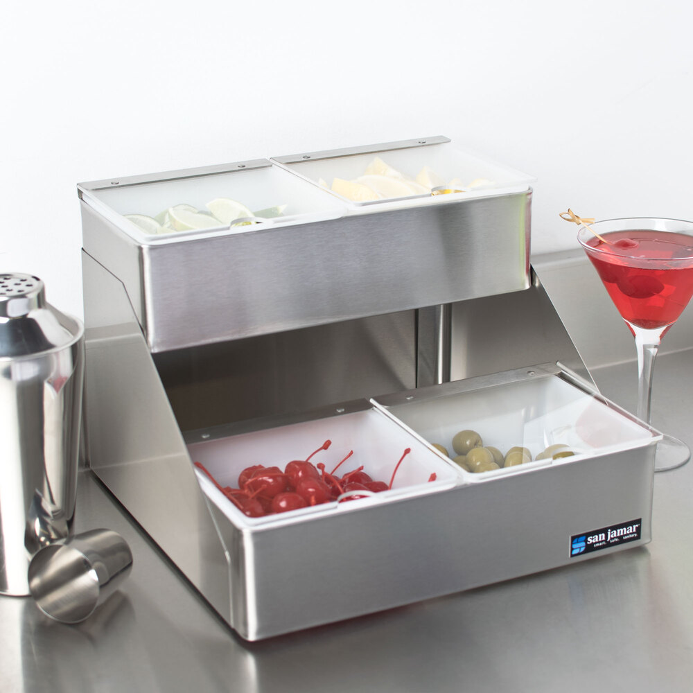 San Jamar B4704INL Two Tier Condiment Bin 4 Qt. Capacity