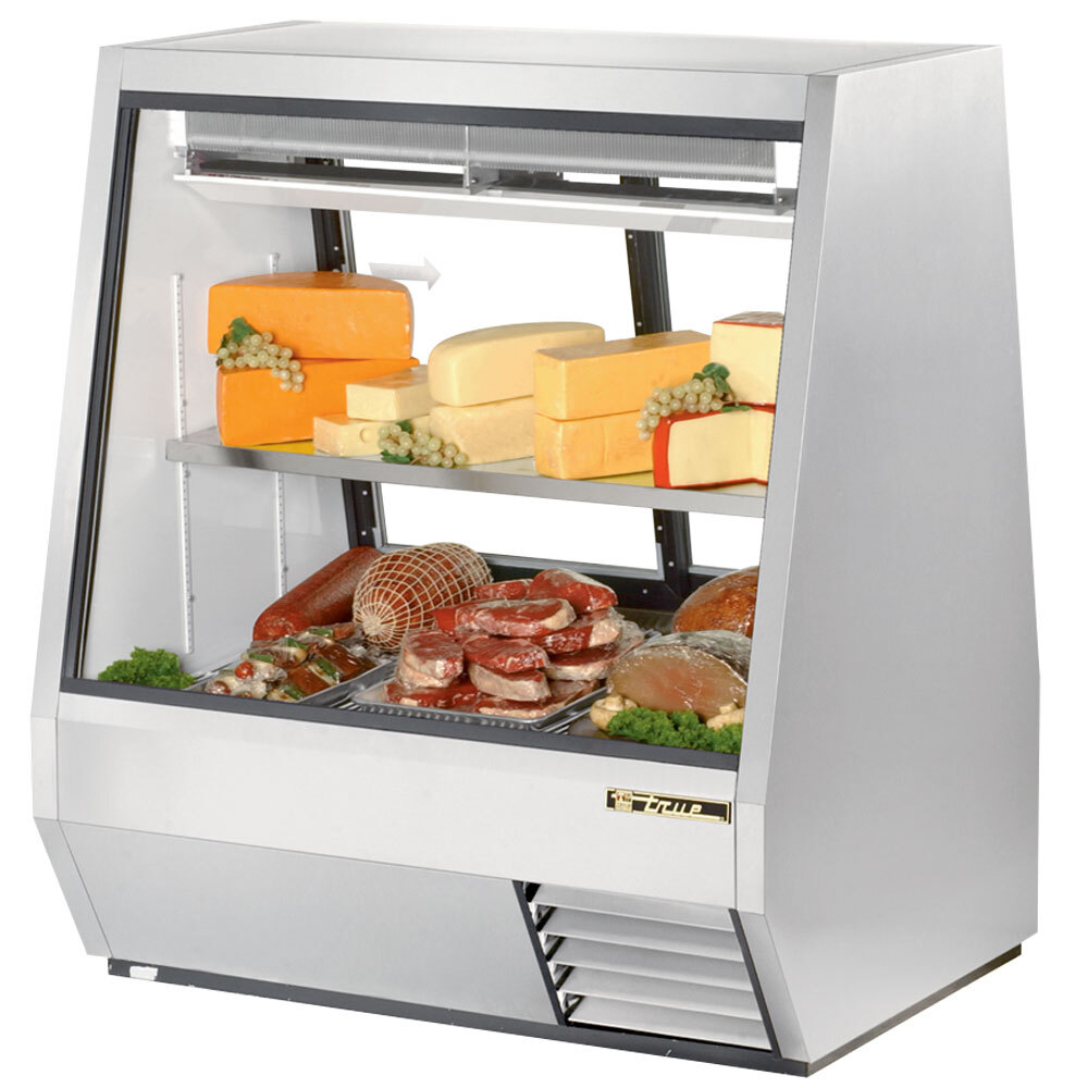 True TDBD482 48" Two Door Double Duty Refrigerated Deli Case 28 Cu. Ft.