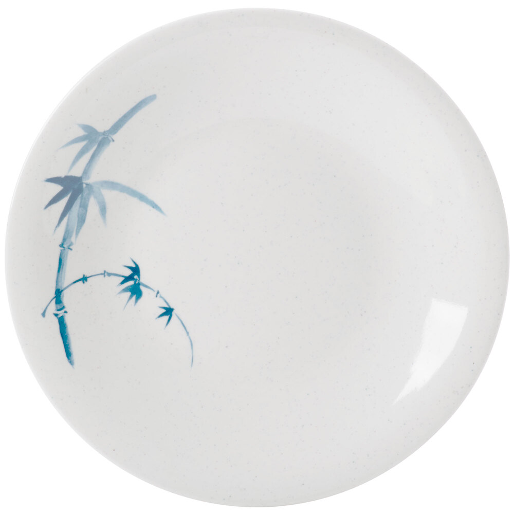 Thunder Group 1308BB Blue Bamboo 8 5/8" Round Melamine Plate 12/Pack