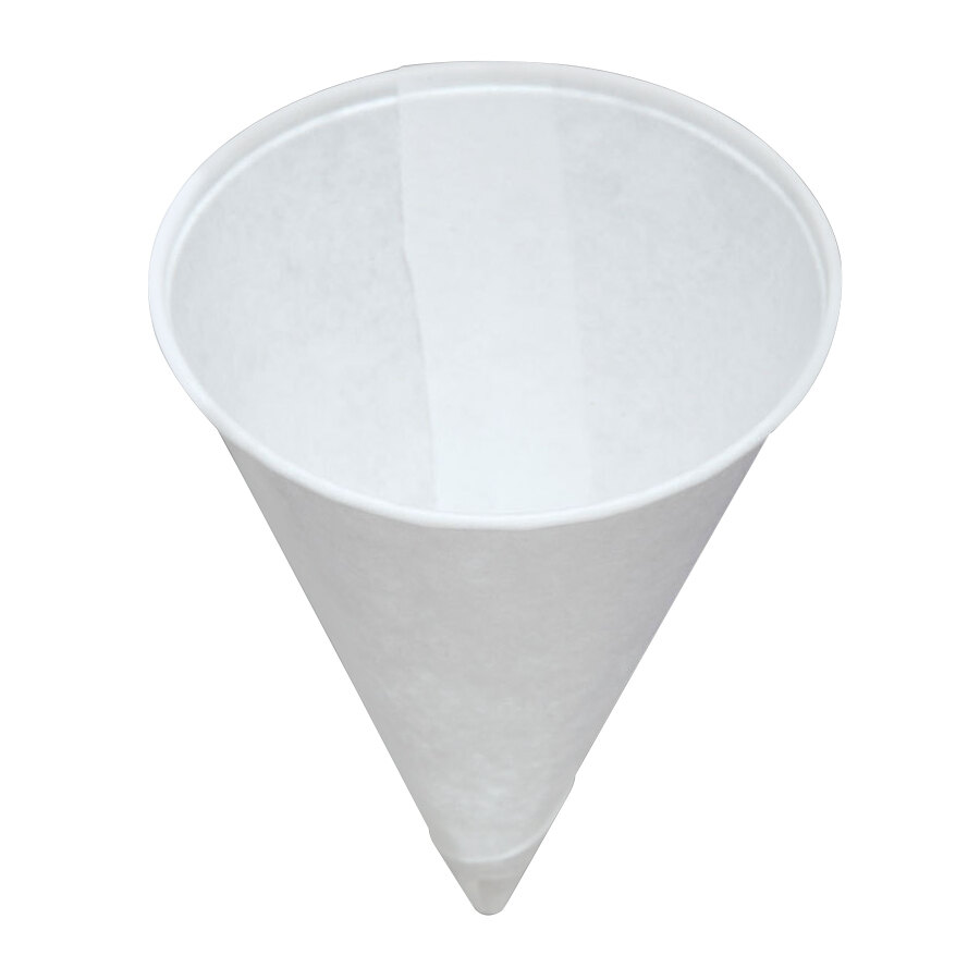 Genpak Harvest W4F 4 oz. White Rolled Rim Paper Cone Cup 200 / Pack