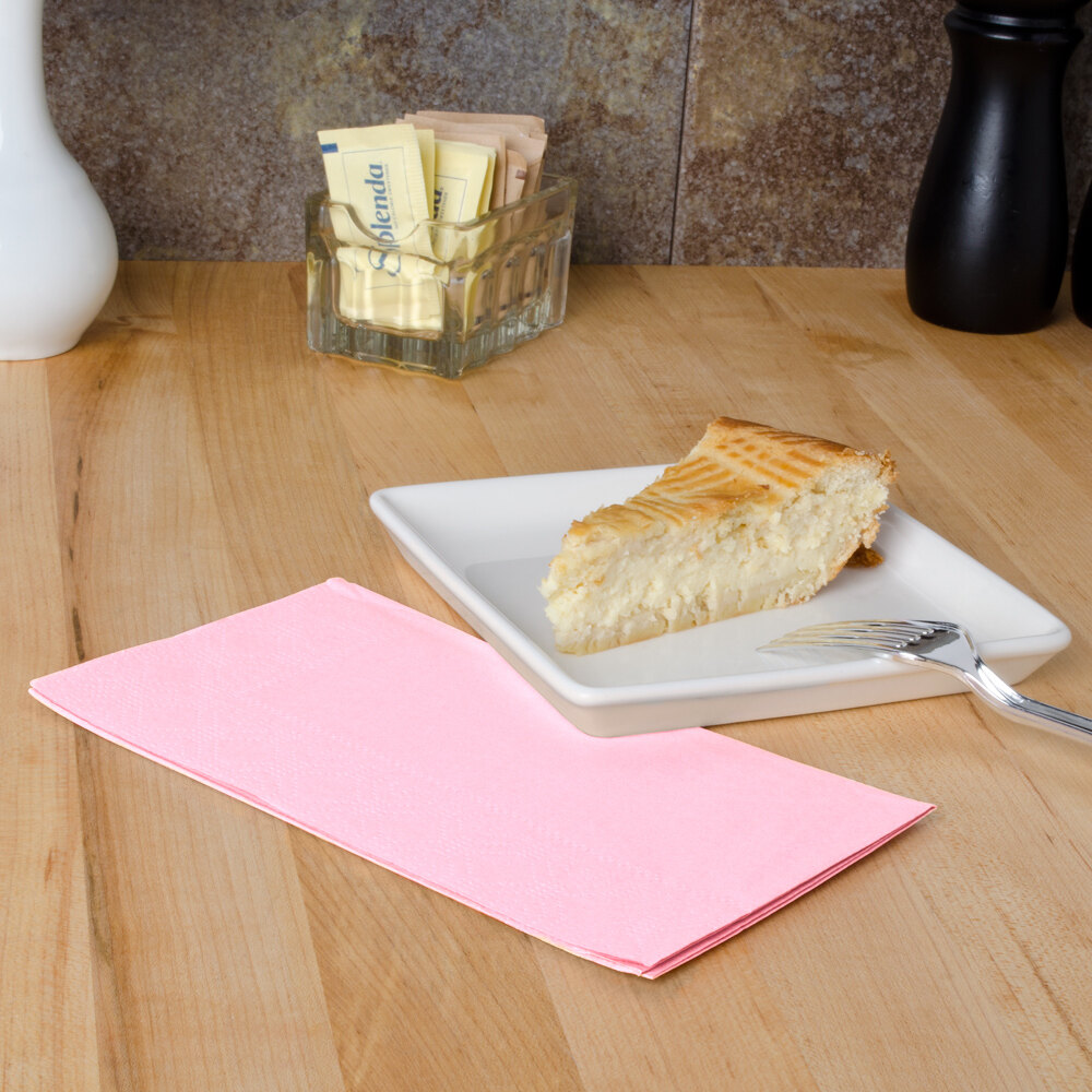 Pink Paper Dinner Napkins, 2Ply, 15" x 17" Hoffmaster 180527 125/Pack
