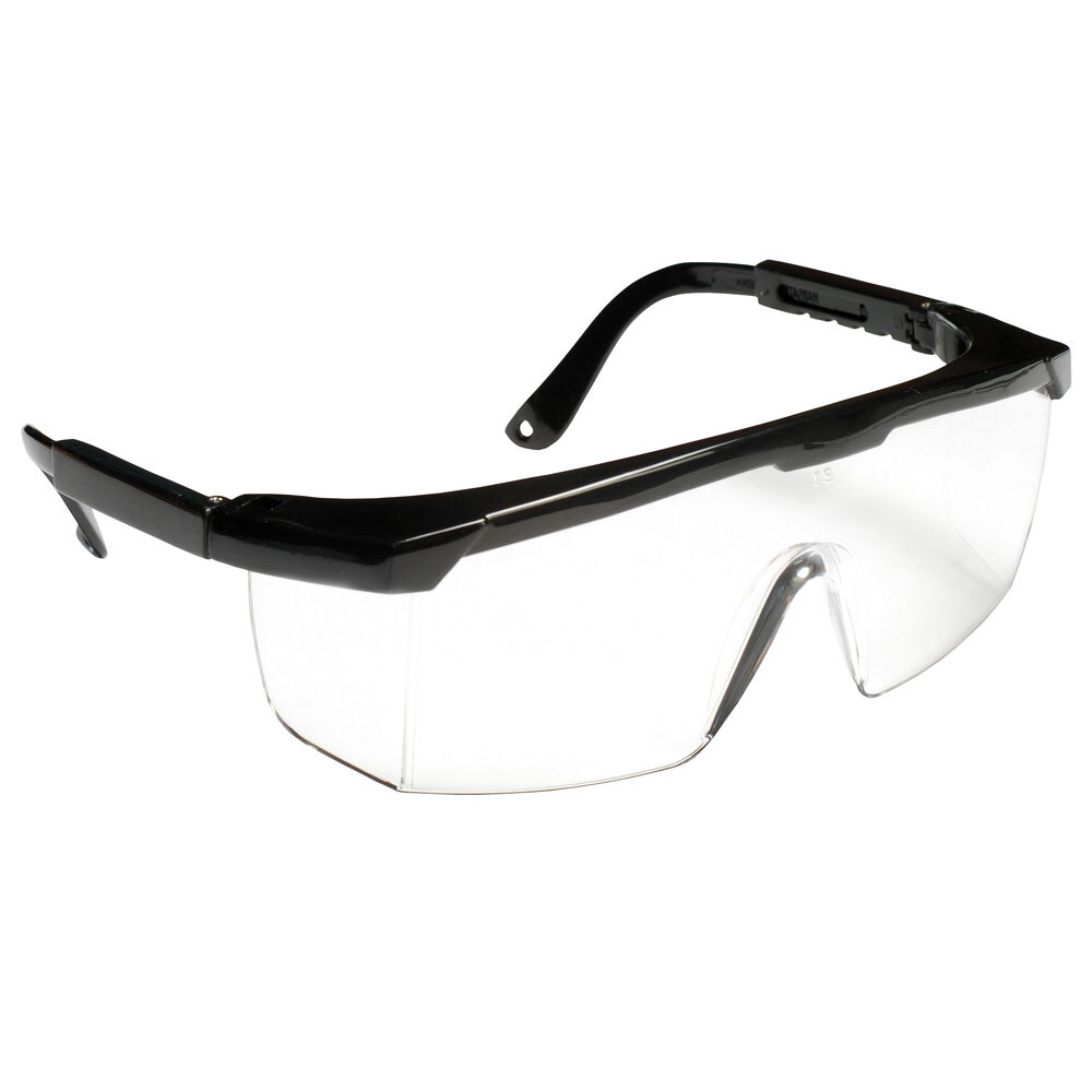 Scratch Resistant Safety Glasses / Eye Protection Black with Clear