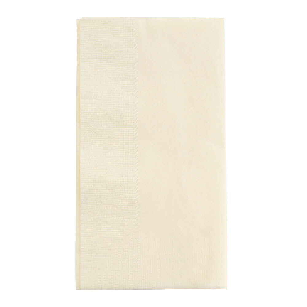 Choice 15" x 17" Ecru / Ivory 2Ply Paper Dinner Napkins 125 / Pack