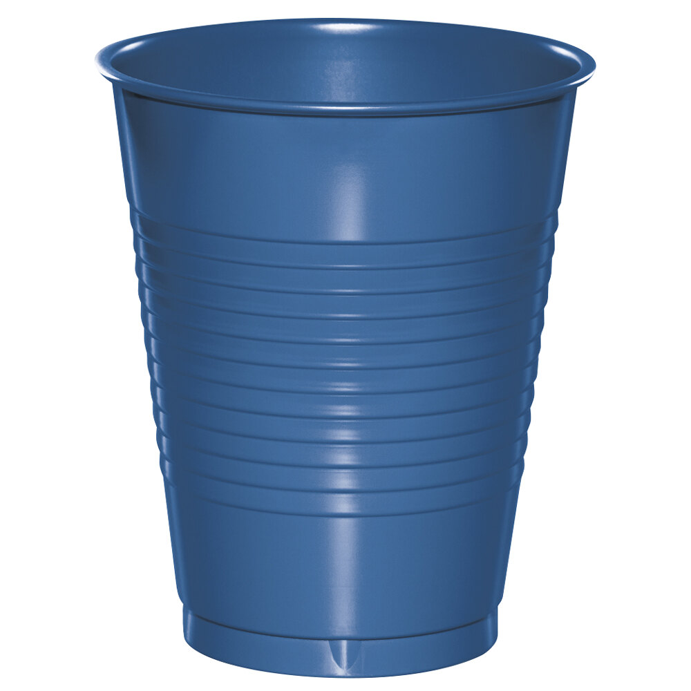Creative Converting 28145081B 16 oz. True Blue Plastic Cup 50 / Pack
