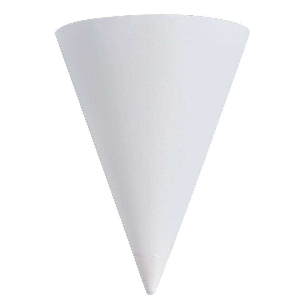 Dart Solo Bare EcoForward 1562050 7 oz. White Straight Edge Paper Cone Cup 250 / Pack