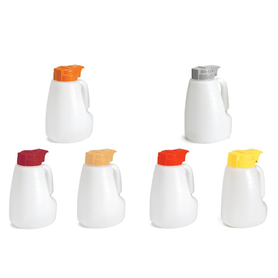 Tablecraft MW48A 48 oz. Assorted ABS Top Translucent Salad Dressing