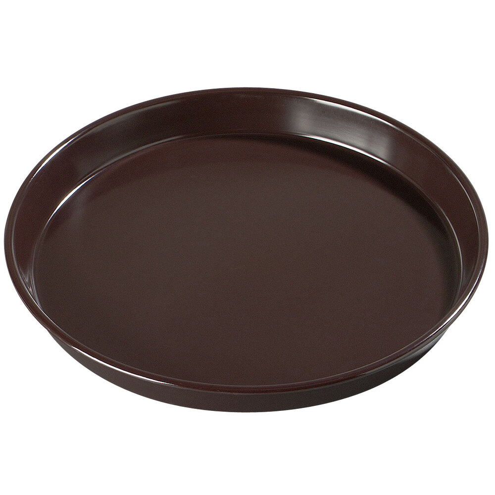 Carlisle 130001 13" Brown Round Melamine Serving Tray 12/Case