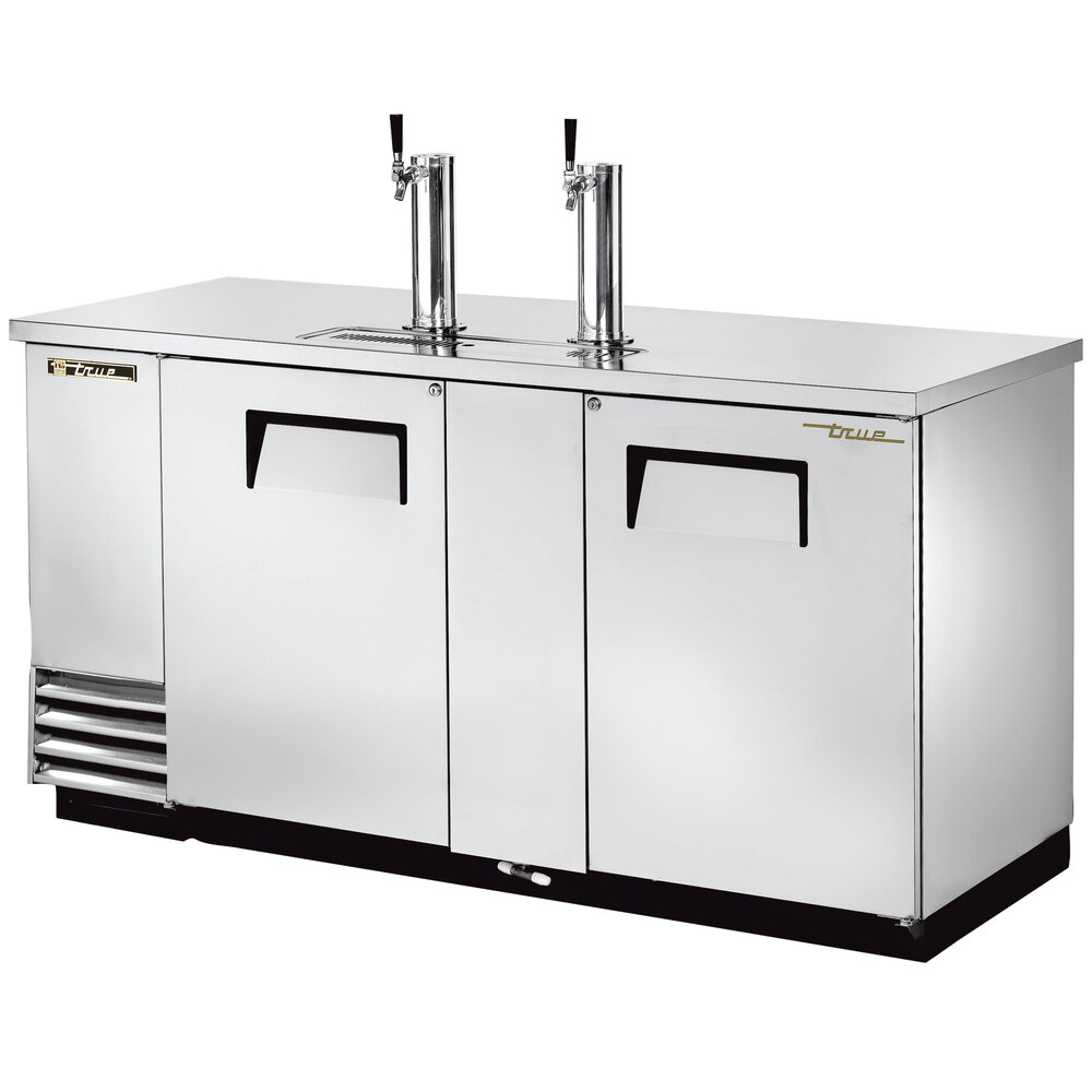 True TDD3S 70" Stainless Steel Three Keg Direct Draw Beer Dispenser with Two Taps