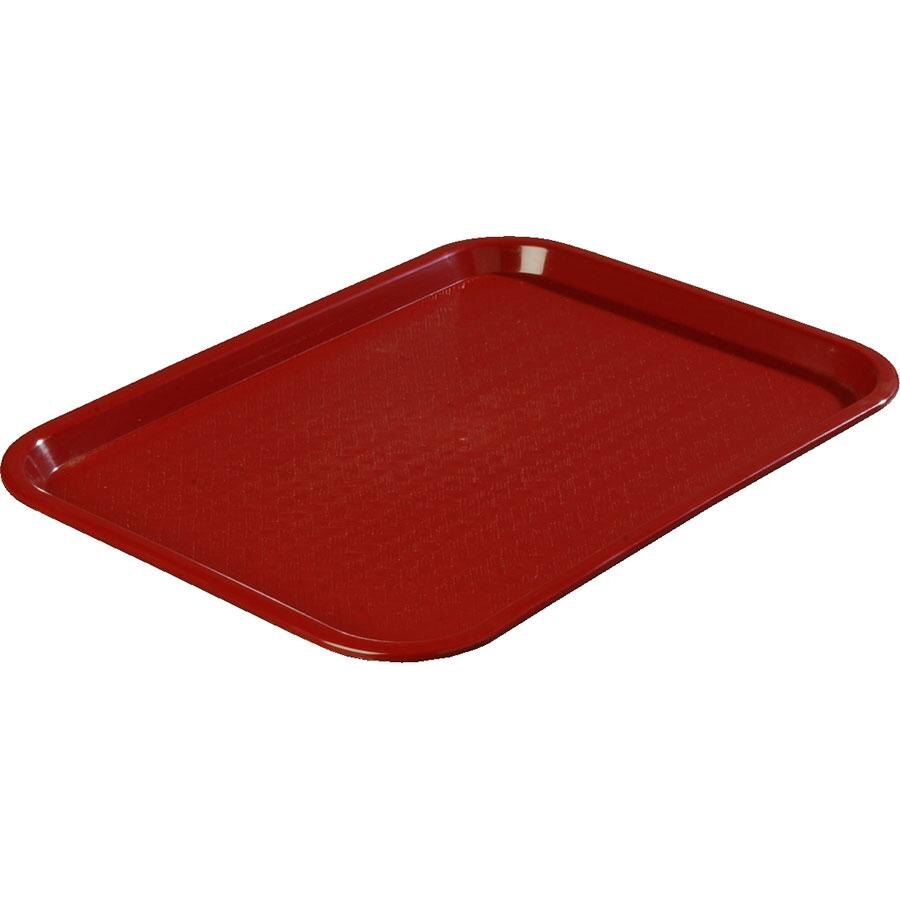 Carlisle CT121661 Cafe 12" x 16" Burgundy Standard Plastic Fast Food Tray