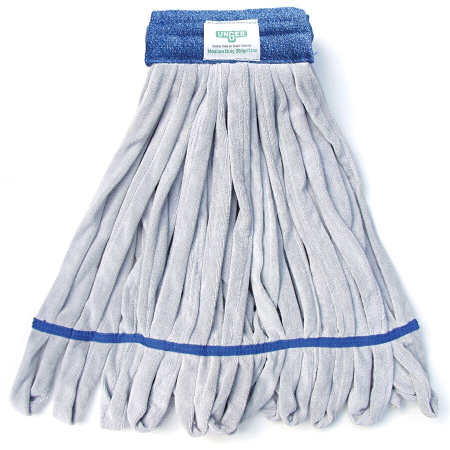 Unger ST45B Blue Microfiber 16 oz. String Mop Head Heavy Duty