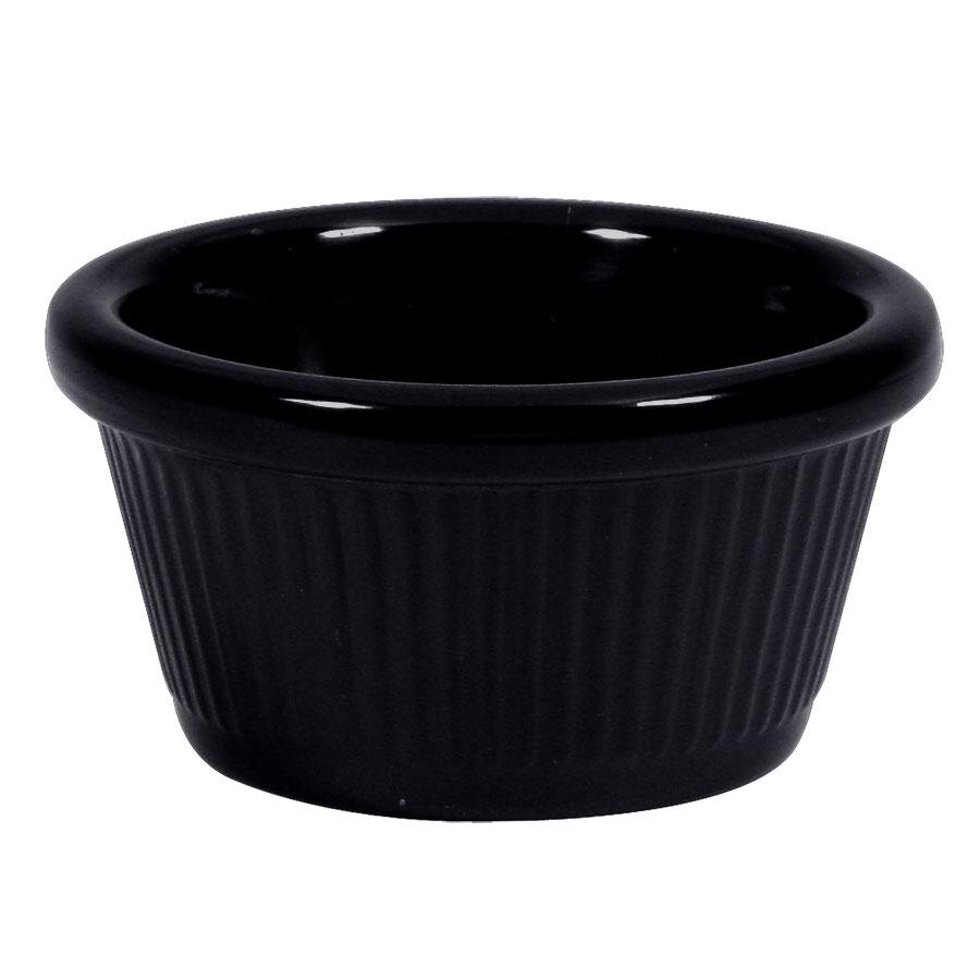 2 oz. Black Fluted Melamine Ramekin 12 / Pack