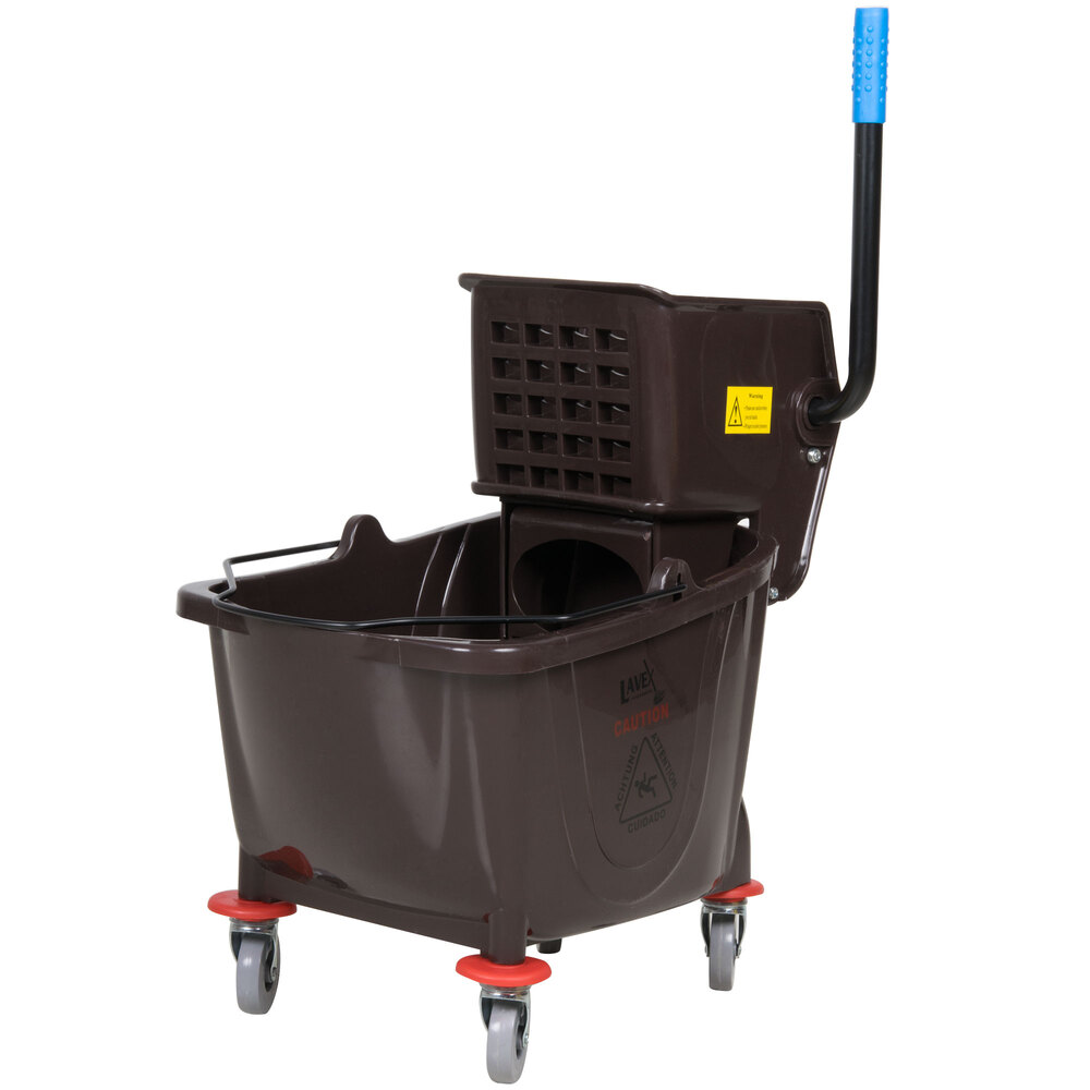 Lavex Janitorial 36 Qt. Brown Mop Bucket & Wringer Combo