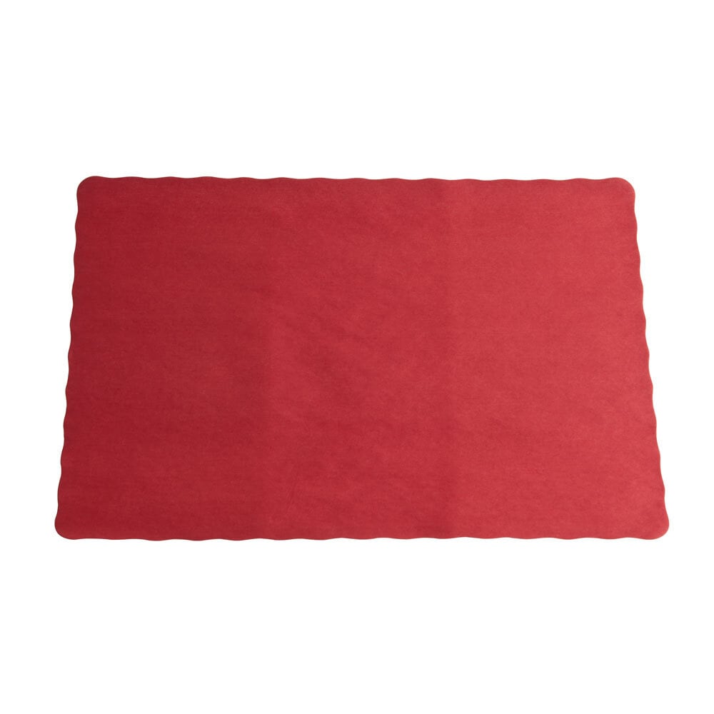 red 10 x 14 colored paper placemat with scalloped edge red 10 x 14 colored paper placemat with scalloped edge