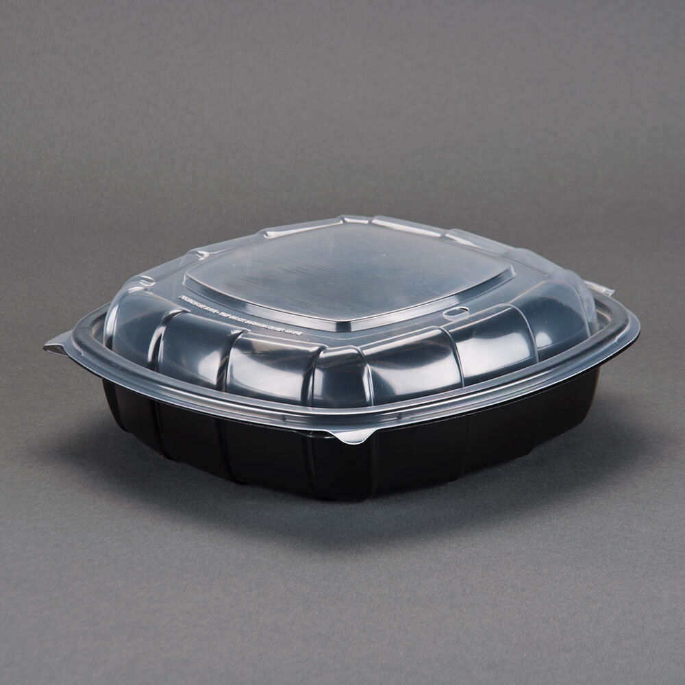 9" x 9" x 3" Microwaveable Plastic Hinged TakeOut Container 112 / Case