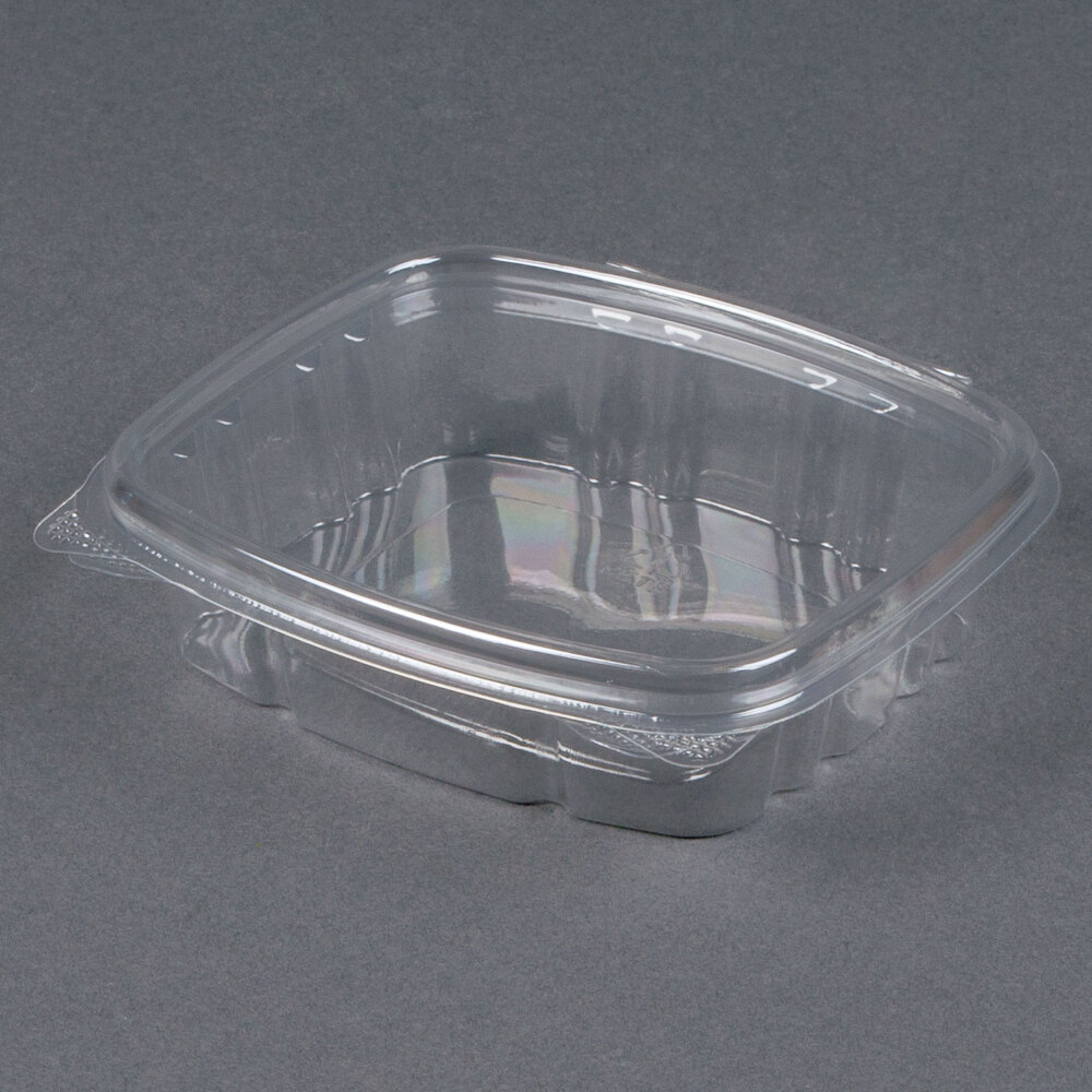 D&W Fine Pack VH08PC1 VersaPak 8 oz. Recyclable Square Hinged Take Out