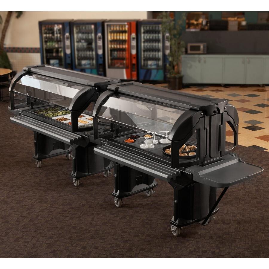 Cambro VBR6110 Black 6' Versa Food / Salad Bar with Standard Casters
