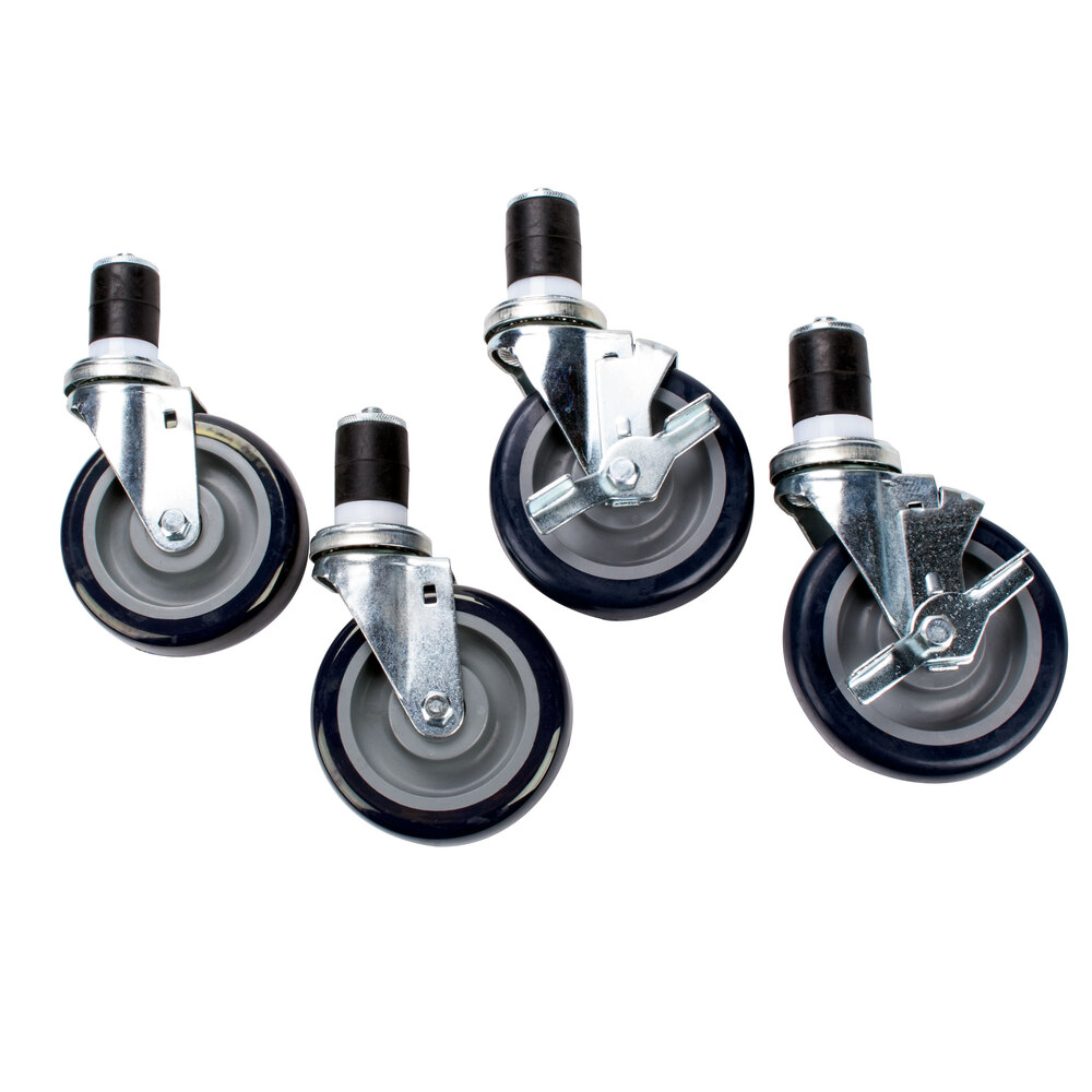 5" Heavy Duty Caster Set for Work Tables and Equipment Stands with 4