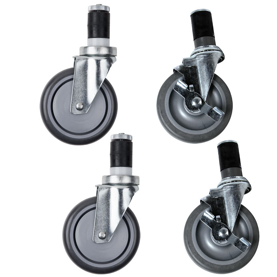 5" Heavy Duty Caster Set for Work Tables and Equipment Stands with 4