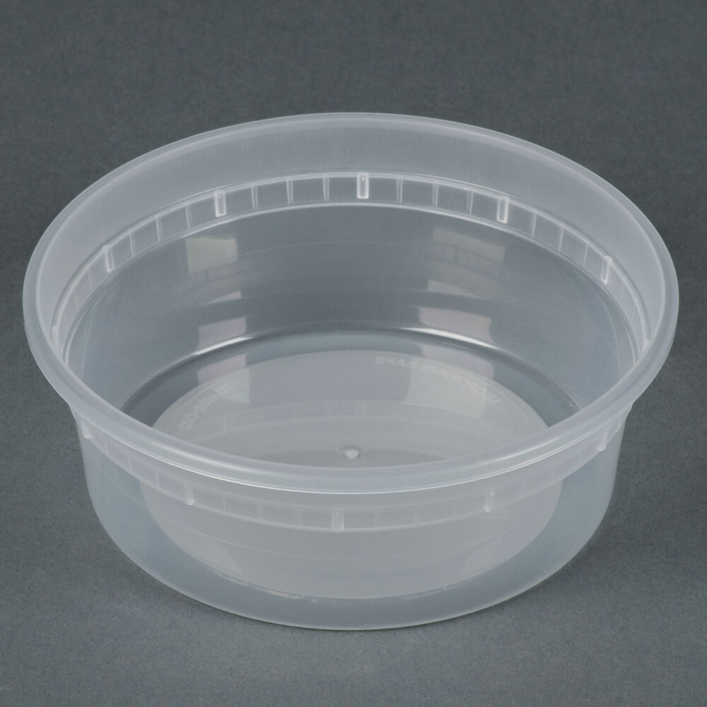 Newspring DELItainer L5008Y 8 oz. Translucent Round Deli Container 48