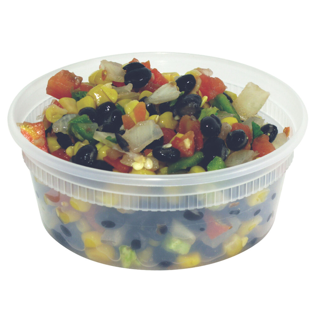 Newspring DELItainer L5008Y 8 oz. Translucent Round Deli Container 48