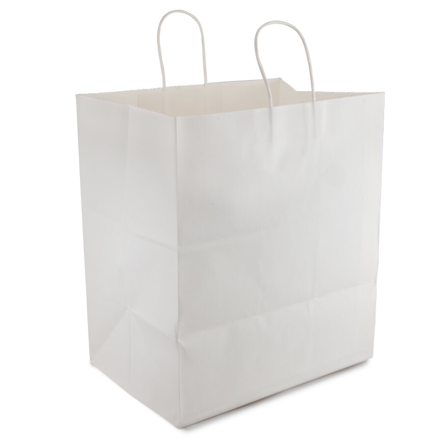 Super Royal White Paper Shopping Bag with Handles 14" x 10" x 15 3/4