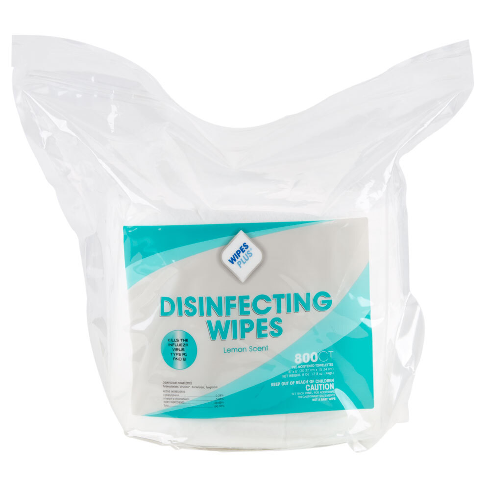 WipesPlus Lemon Scent Alcohol Free Disinfecting Wipes Center Pull 800