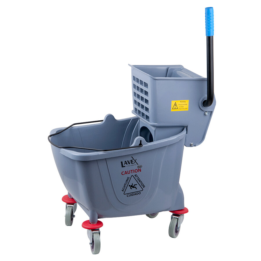 Lavex Janitorial Gray 36 Quart Mop Bucket & Wringer Combo
