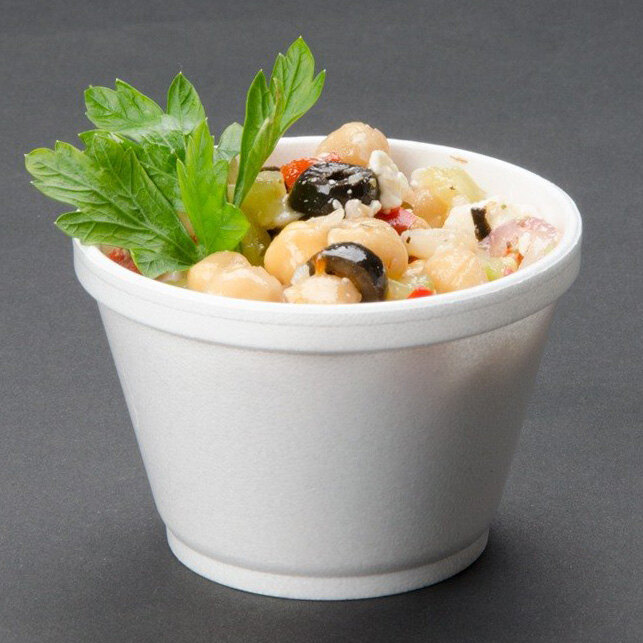 Dart Solo 8SJ12 8 oz. Squat White Foam Food Bowl 50/Pack