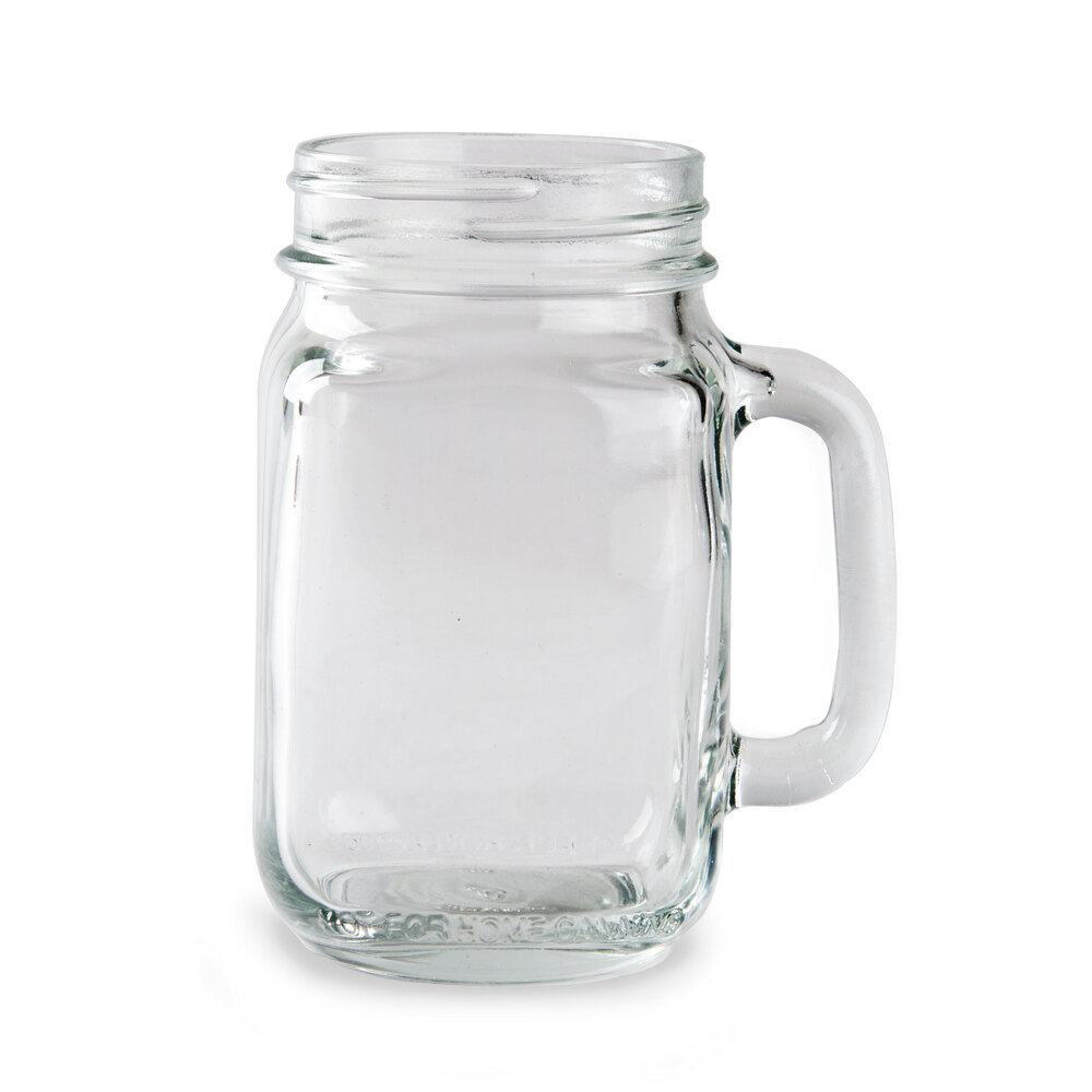 Libbey 97084 16 oz. Drinking Mason Jar with Handle 12 / Case