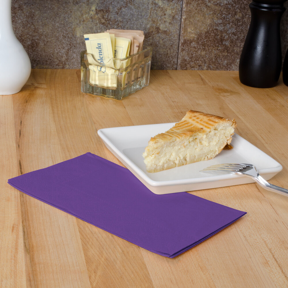 Hoffmaster 180539 Purple 15" x 17" Paper Dinner Napkins 2Ply 125/Pack