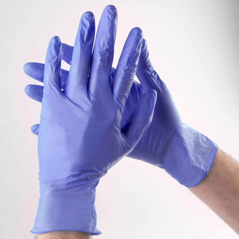 Box of 100 Noble Products Nitrile Low Dermatitis Textured Gloves Large