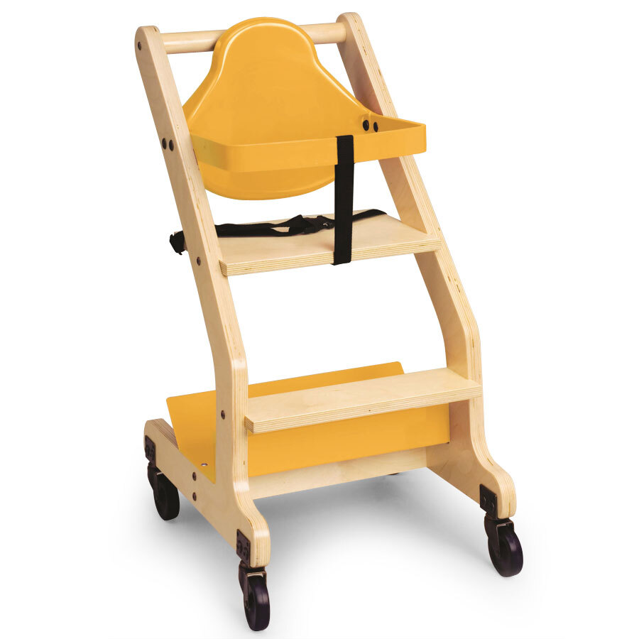 Koala Kare KB31807 Hardwood Bistro High Chair with Yellow Seat