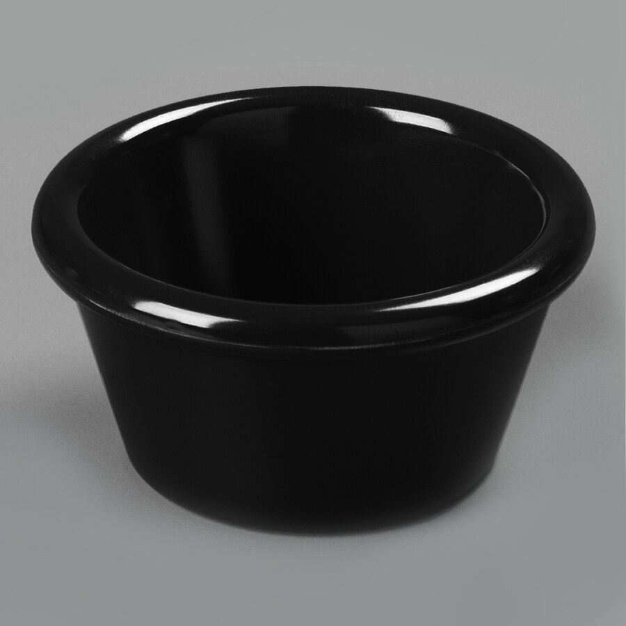 2 oz. Black Smooth Melamine Ramekin 12 / Pack